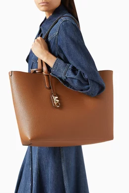 Buy Michael Kors Brown XL Eliza Reversible Tote Bag in Pebbled