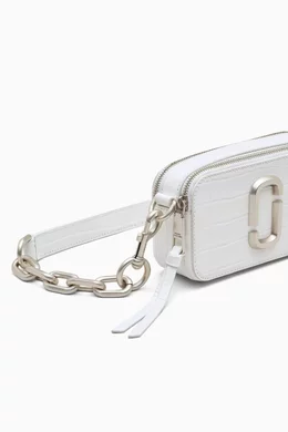Buy Marc Jacobs White The Snapshot Shoulder Bag in Croc embossed Leather For Women Online Ounass Bahrain