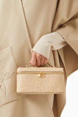 Buy Loro Piana Neutral Extra Pocket Pouch L19 Bag in Ostrich