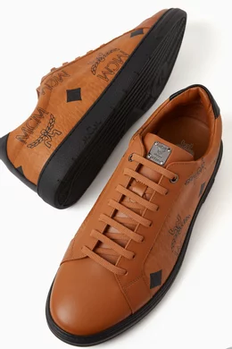 Buy MCM Brown Terrain Maxi visetos Low top Sneakers in Coated canvas For Men Online Ounass Bahrain