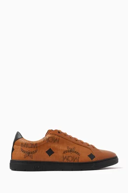 Buy MCM Brown Terrain Maxi visetos Low top Sneakers in Coated canvas For Men Online Ounass Bahrain
