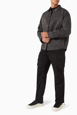 Buy Kith Grey Sutton Quilted Shirt Jacket in Jacquard Faille For 