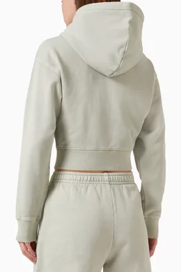 Buy Kith Grey Fallon Cropped Hoodie in Cotton fleece For Women Online Ounass Bahrain