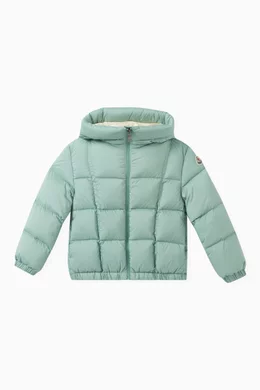 Buy Moncler Enfant Green Ana Hooded Down Jacket in Recycled Nylon For Kids Online Ounass Bahrain