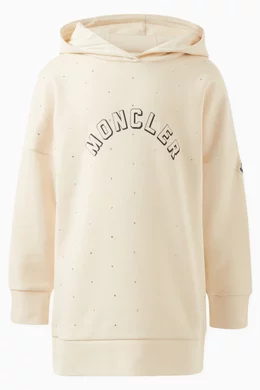 Buy Moncler Enfant Neutral Logo Oversized Hoodie Dress in Cotton fleece For Girls Online Ounass Bahrain