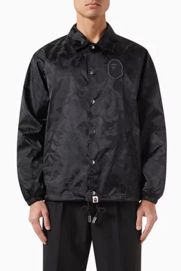 Buy A Bathing Ape Black Tonal Solid Camo Coach Jacket in Nylon For Men Online Ounass Bahrain