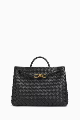 Buy Bottega Veneta Black Medium Andiamo Crossbody Bag in Intrecciato Leather For Women Online Ounass Bahrain