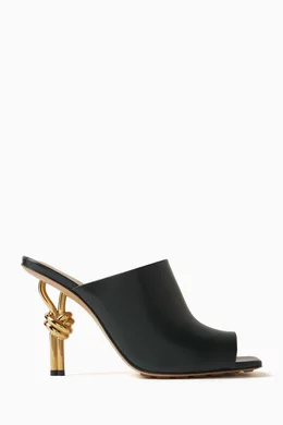 Buy Bottega Veneta Green Knot 90 Square toe Mules in Leather For Women Online Ounass Bahrain