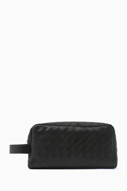 Buy Bottega Veneta Green Travel Pouch in Intrecciato Leather For Men Online Ounass Bahrain