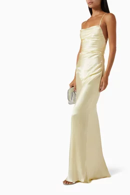 Buy Shona Joy Yellow La Lune Lace Back Maxi Dress For Women Online Ounass Bahrain