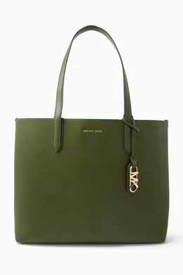 Buy Michael Kors Green XL Eliza Reversible Tote Bag in Pebbled Leather For Women Online Ounass Bahrain