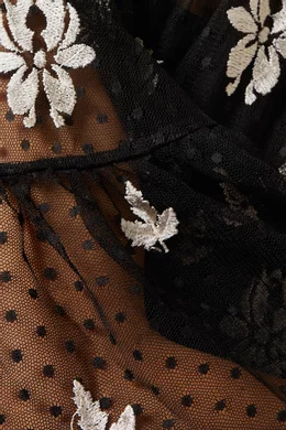 Frock and frill embroidered tulle midi skirt in black sales