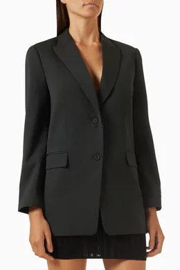 Buy Kith Green Hayden Oversized Blazer in Wool blend For Women Online Ounass Bahrain