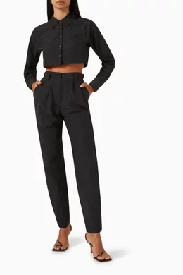 Buy Kith Black Riley Tailored Pants in Cotton For Women Online Ounass Bahrain