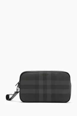 Buy Burberry Grey Muswell Check print Zip Pouch in Faux Leather For Men Online Ounass Bahrain