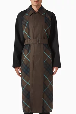 Burberry plaid trench coat clearance