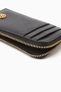 Buy Tory Burch Black Robinson Lanyard Zip Coin Card Case in Leather For Women Online Ounass Bahrain