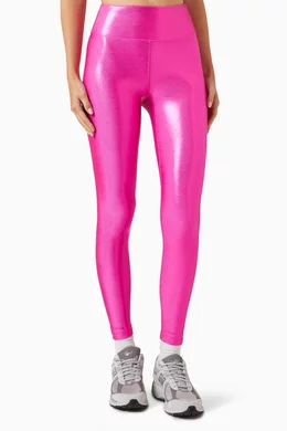 Buy Heroine Sport Pink Marvel Leggings in Metallic nylon For Women Online Ounass Bahrain