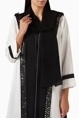 Lace coat abaya discount