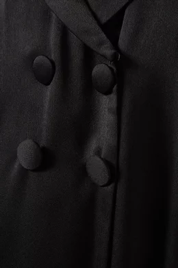 Buy Beige Collection Black Lace up Coat Abaya in Satin For Women Online Ounass Bahrain
