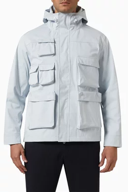 Buy Kith Blue Madison III Jacket in Nylon blend Jersey For Men Online Ounass Bahrain