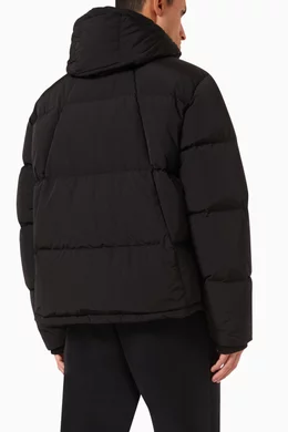 Buy Kith Black Midi Puffer Jacket in Wrinkle Nylon For Men Online Ounass Bahrain
