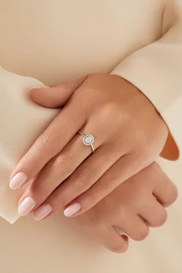 Buy Damas White Illusion Cushion Diamond Ring in 18kt White Gold For Women Online Ounass Bahrain
