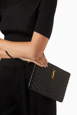 Ysl monogram matelasse pouch best sale