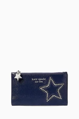 Buy Kate Spade New York Blue Small Starlight Bi fold Wallet in Patent Leather For Women Online Ounass Bahrain