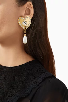 Alessandra rich pearl heart earrings hot sale