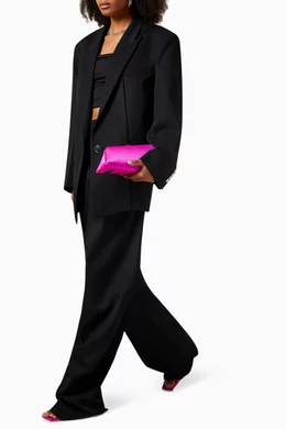 Buy The Attico Black Glen Oversized Blazer in Gabardine For Women