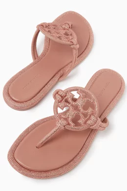 Buy Tory Burch Purple Miller Knotted Pave Sandals in Suede For Women Online Ounass Bahrain
