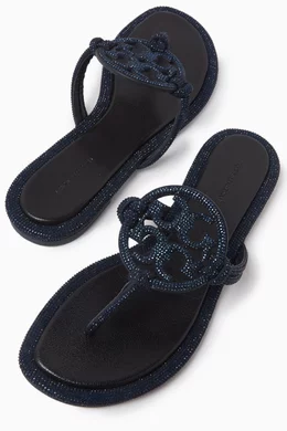 Tory Burch Navy Embellished Sandals Royal Navy Blue Navy Tory