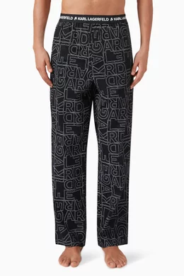 Buy KARL LAGERFELD White Logo Printed Pyjama Set in Cotton-jersey