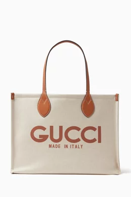Buy Gucci White Gucci print Tote Bag in Canvas For Women Online Ounass Bahrain