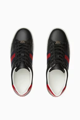 Buy Gucci Black Ace Sneakers in Leather For Men Online Ounass Bahrain
