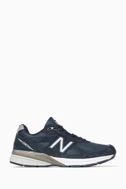Buy New Balance Blue Made in USA 990v4 Sneakers in Suede Mesh For Men Online Ounass Bahrain