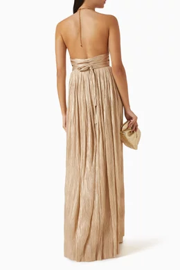 Buy Maria Lucia Hohan Neutral Summer Maxi Dress in Silk tulle For Women Online Ounass Bahrain