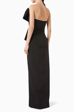 Buy Marchesa Notte Black Deconstructed Bow Maxi Dress in Stretch crepe For Women Online Ounass Bahrain