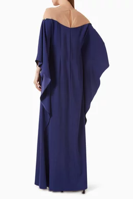 Marchesa notte blue embroidered dress online