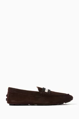 Buy Bally Black Kansan Driving Shoes in Suede For Men Online Ounass Bahrain