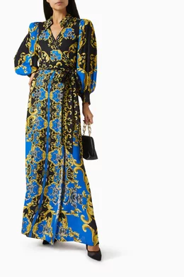 Buy Alice Olivia Blue Alisa Wrap Shirt Maxi Dress in Viscose For Women Online Ounass Bahrain