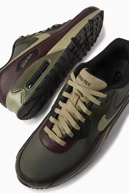 Buy Nike Green Air Max 90 GTX Sneakers in Leather Mesh For Men Online Ounass Bahrain