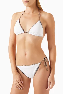 Burberry check trim triangle bikini best sale