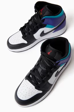Buy Nike Multicolour Kids Air Jordan 1 Mid Sneakers in Leather For Boys Online Ounass Bahrain