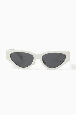Buy Miu Miu White Cat eye Sunglasses in Acetate For Women Online Ounass Bahrain