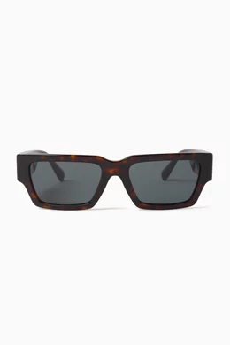 Buy Versace Brown Medusa Head Rectangular Sunglasses For UNISEX Online Ounass Bahrain