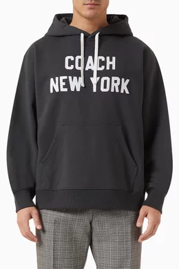 Buy Coach Black Logo Hoodie in Cotton For Men Online Ounass Bahrain