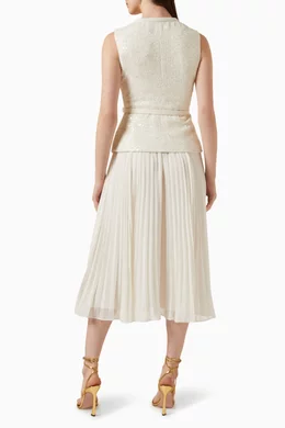 black sequin boucle tailored midi dress Black Coast Sequin Boucle Shift Dress With Bows