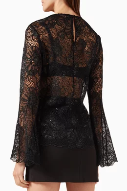 Lace bell sleeve shirt top